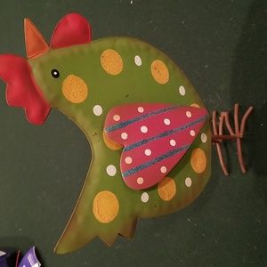 Metal chicken, beautiful colors